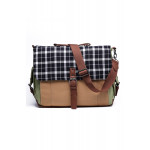 Wholesale Canvas Messenger Bag with Plaid Flap